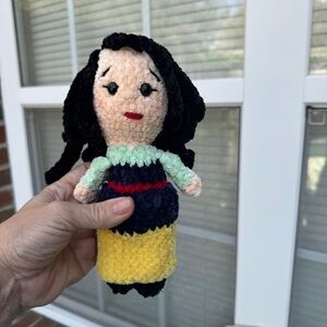 Plush Hand-Knit Snow Princess Doll - Yellow, Black, Mint